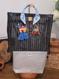 Bolso de Mercado Grande "Piñata y Dr. Simi" con Paliacate Azul