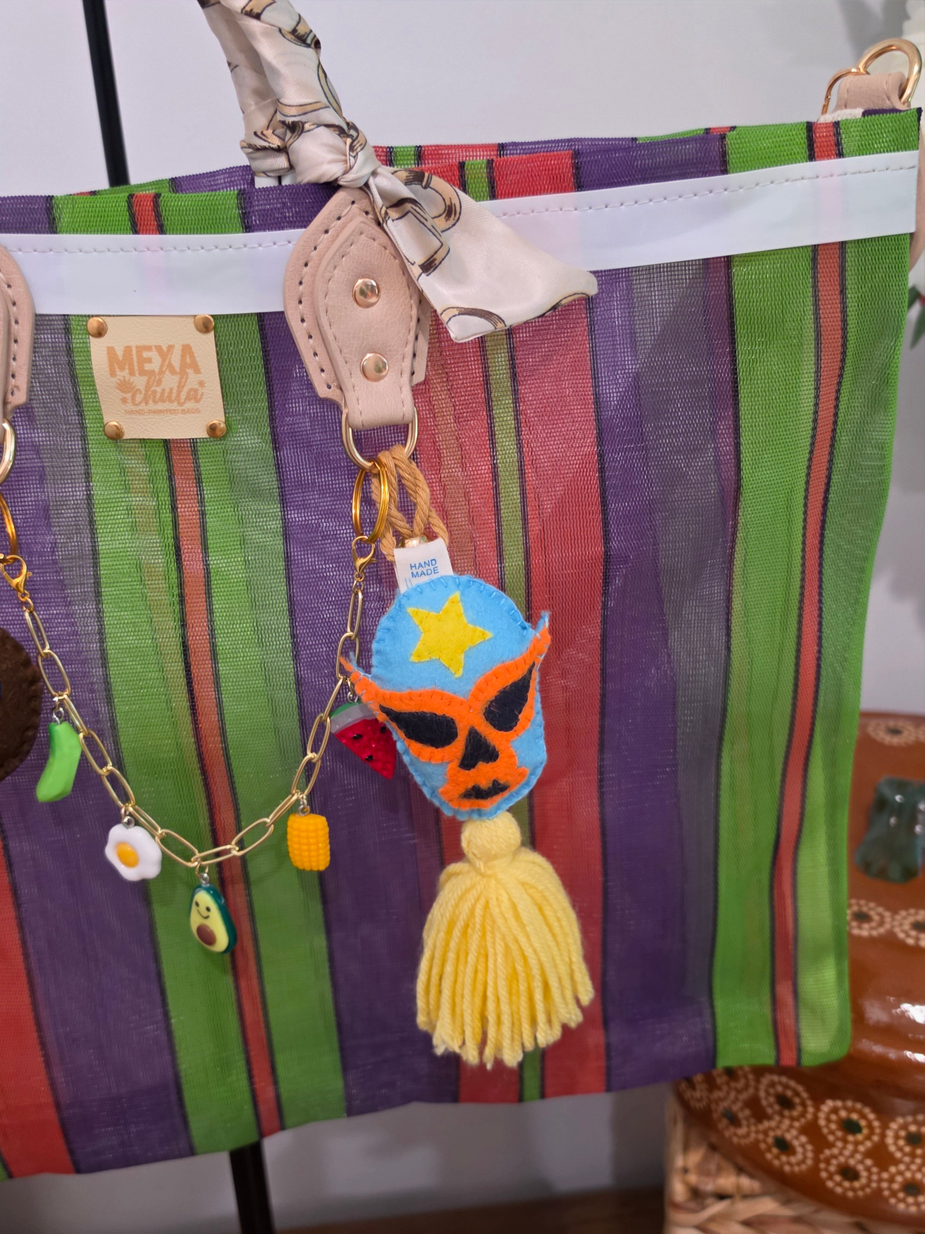 Bolso de Mercado Mediano (M) "Luchador y Paleta Payaso" con Correa Ajustable