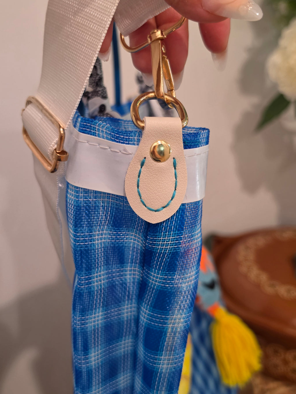 Bolso de Mercado Chico (S) "Luchador y Concha Amarilla" con Correa Ajustable