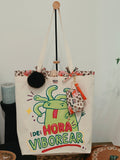 Tote Bag Pintada a Mano "De Hora de Viborear" - Set Premium 2 en 1 Desmontable