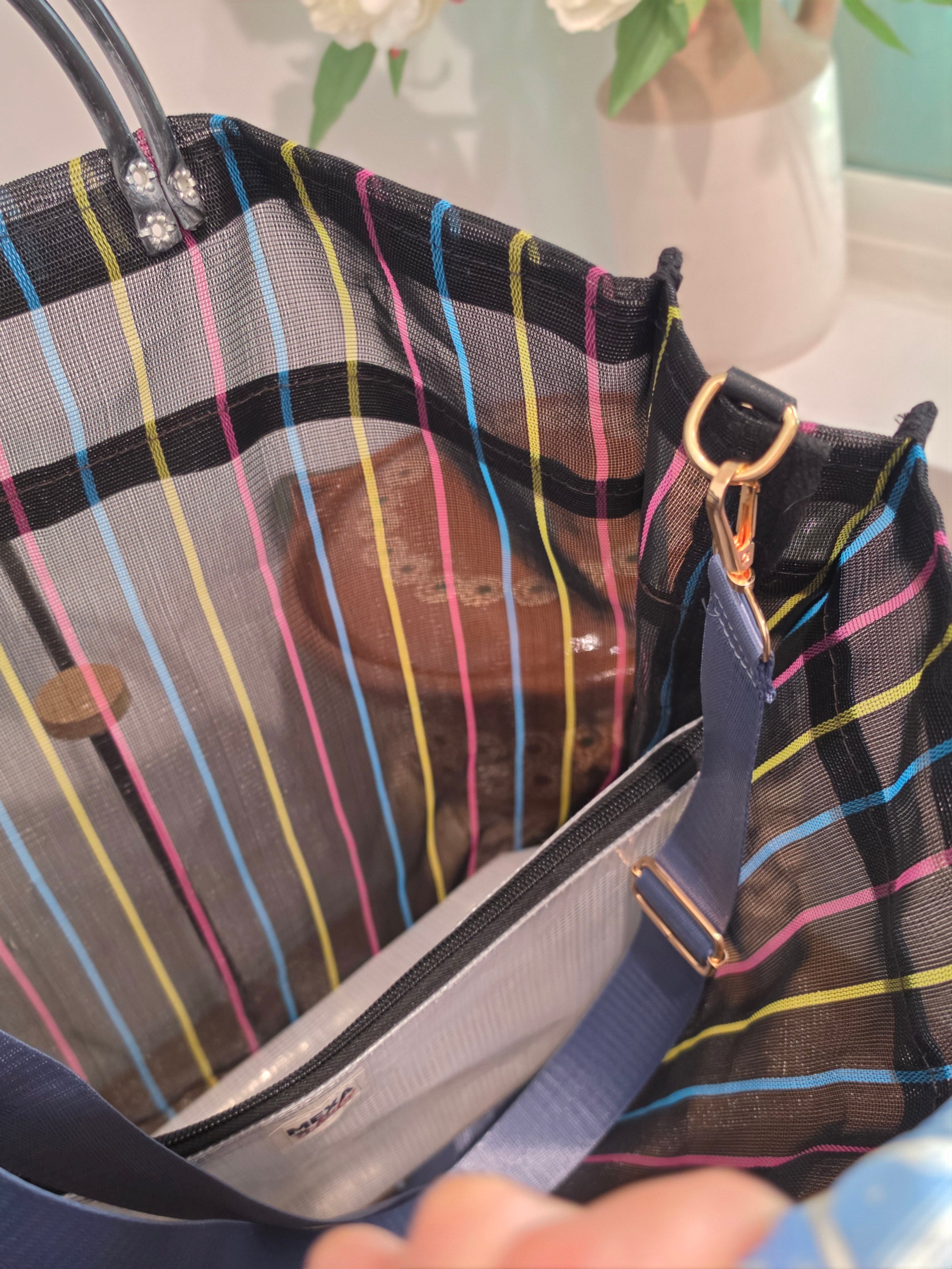 Bolso de Mercado Grande "Piñata y Dr. Simi" con Paliacate Azul
