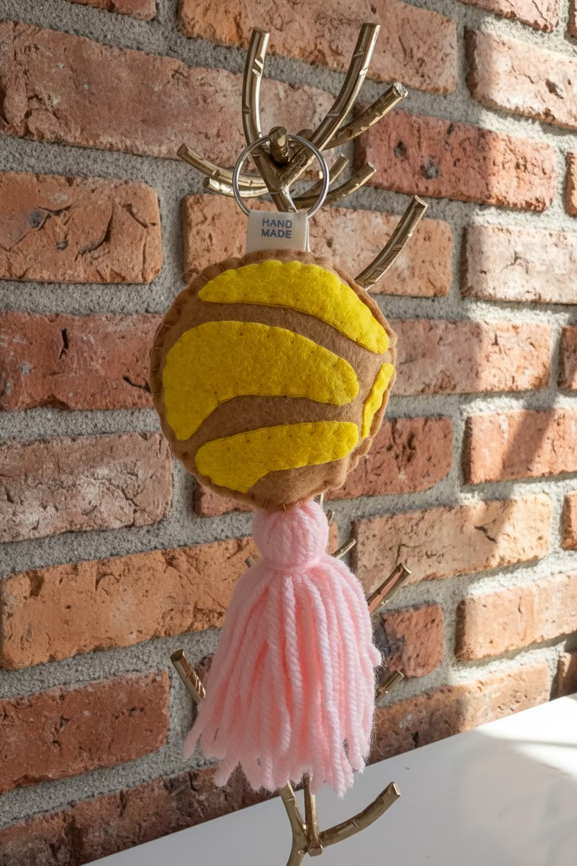 Llavero Artesanal de Fieltro "Concha Pan Dulce" (Varios Colores)