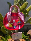 Bolso "Chula Circular" – Edición Rosa Mexicano con Charms Artesanales