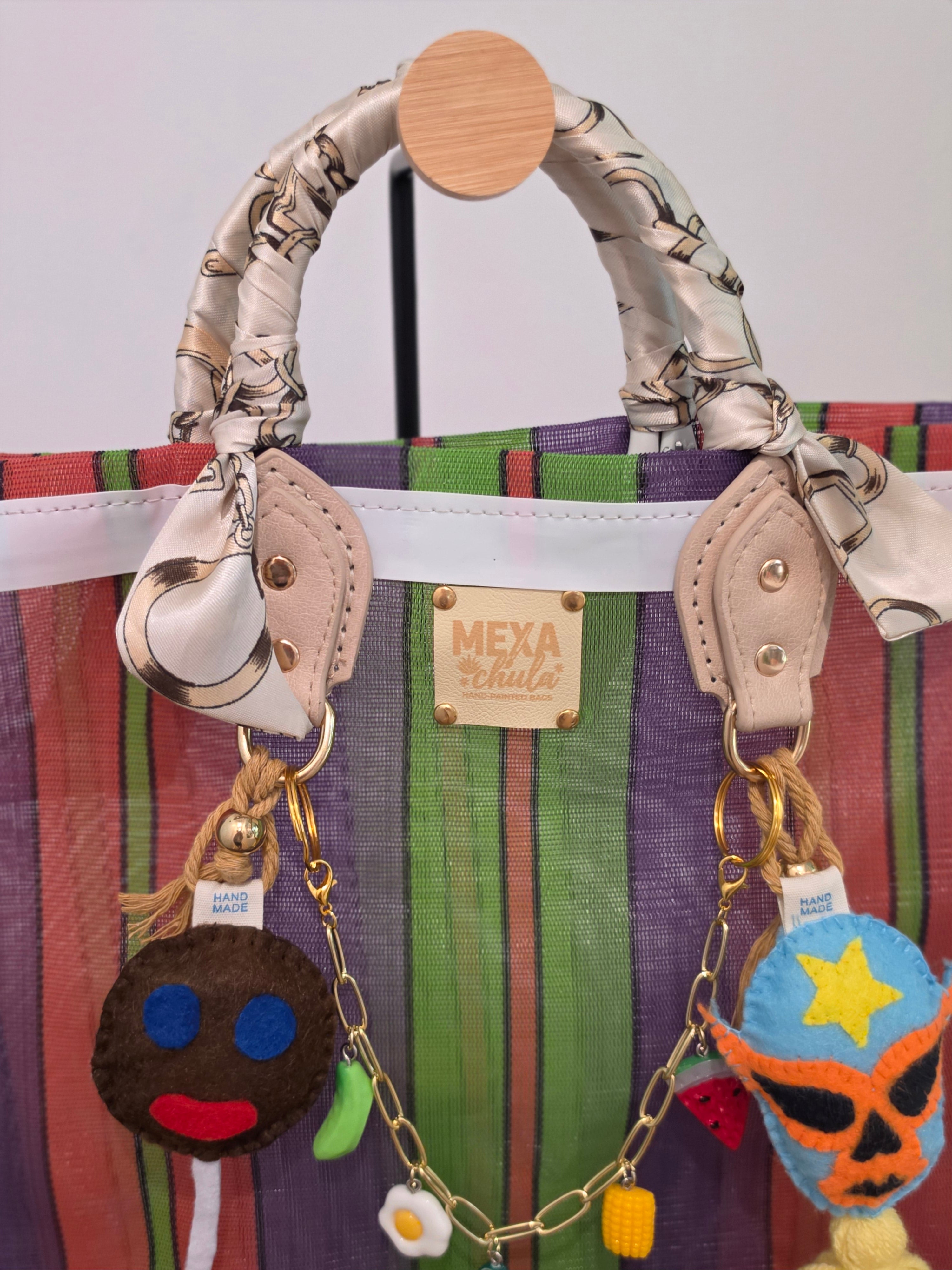 Bolso de Mercado Mediano (M) "Luchador y Paleta Payaso" con Correa Ajustable
