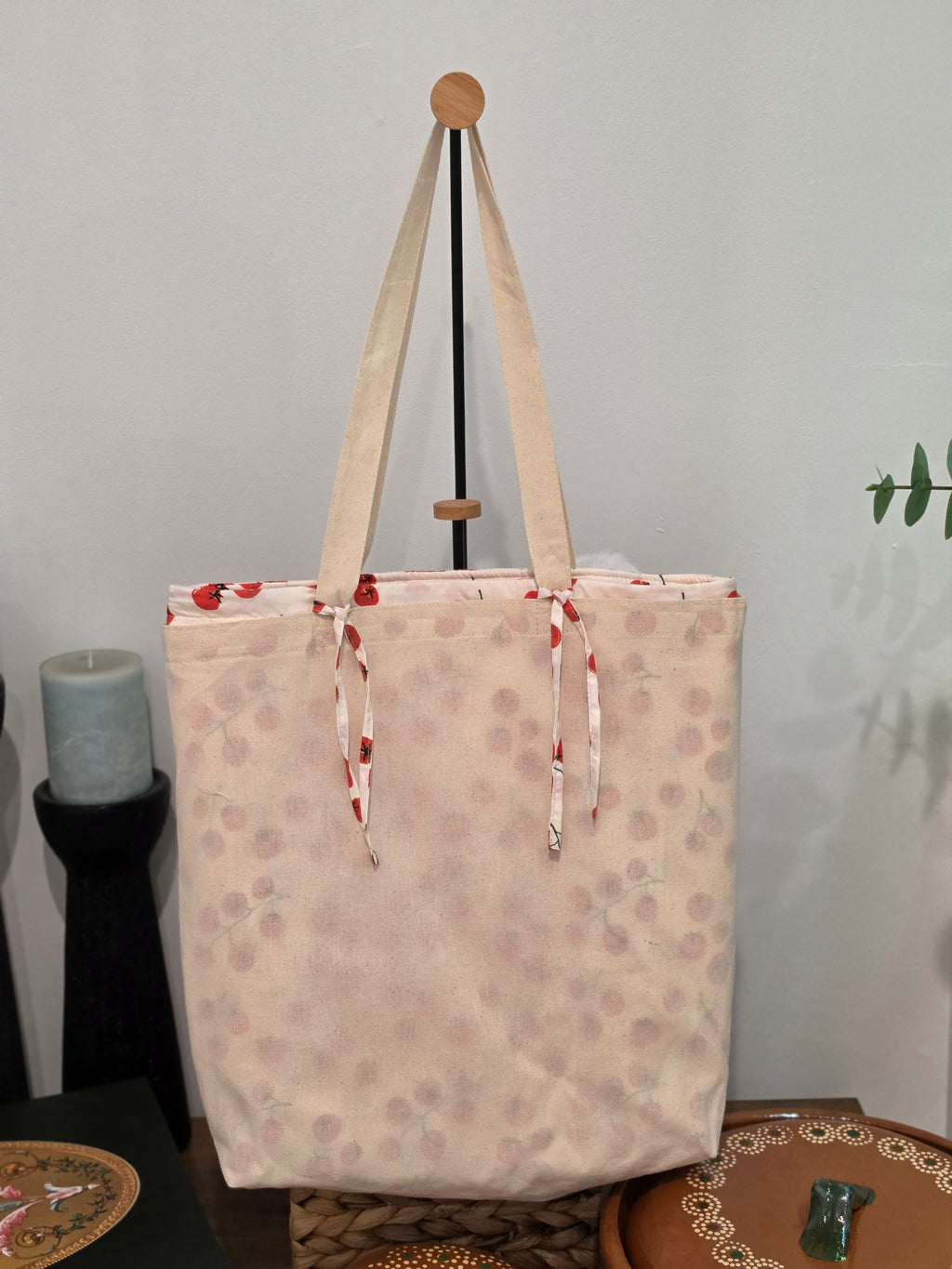Tote Bag de Mercado "Cositas de Señora" (Manta/Lino) - Set Premium 2 en 1 Desmontable