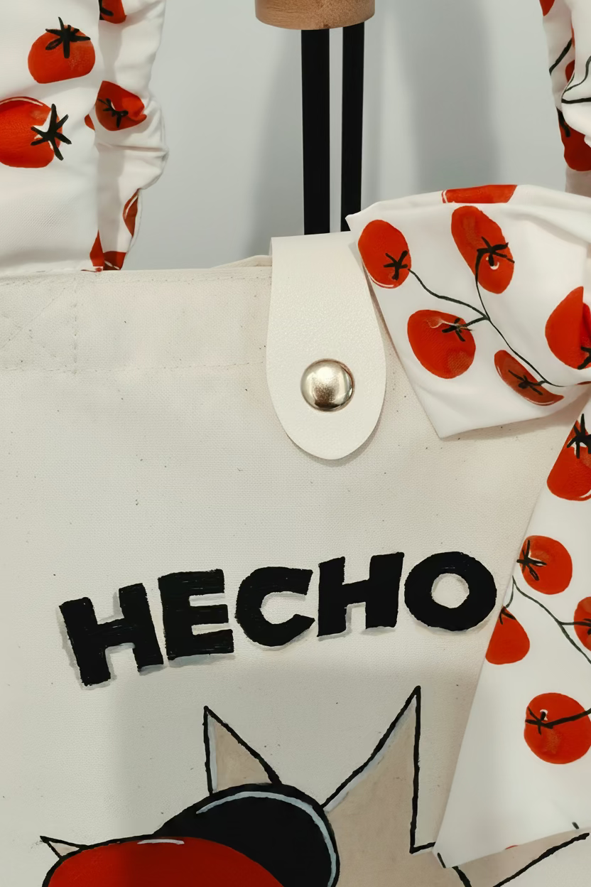 Tote Bag Pintada a Mano - Edición "Hecho a Chanclazos" (Set Premium con Cosmetiquera)