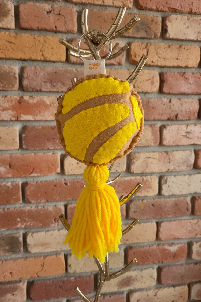 Llavero Artesanal de Fieltro "Concha Pan Dulce" (Varios Colores)