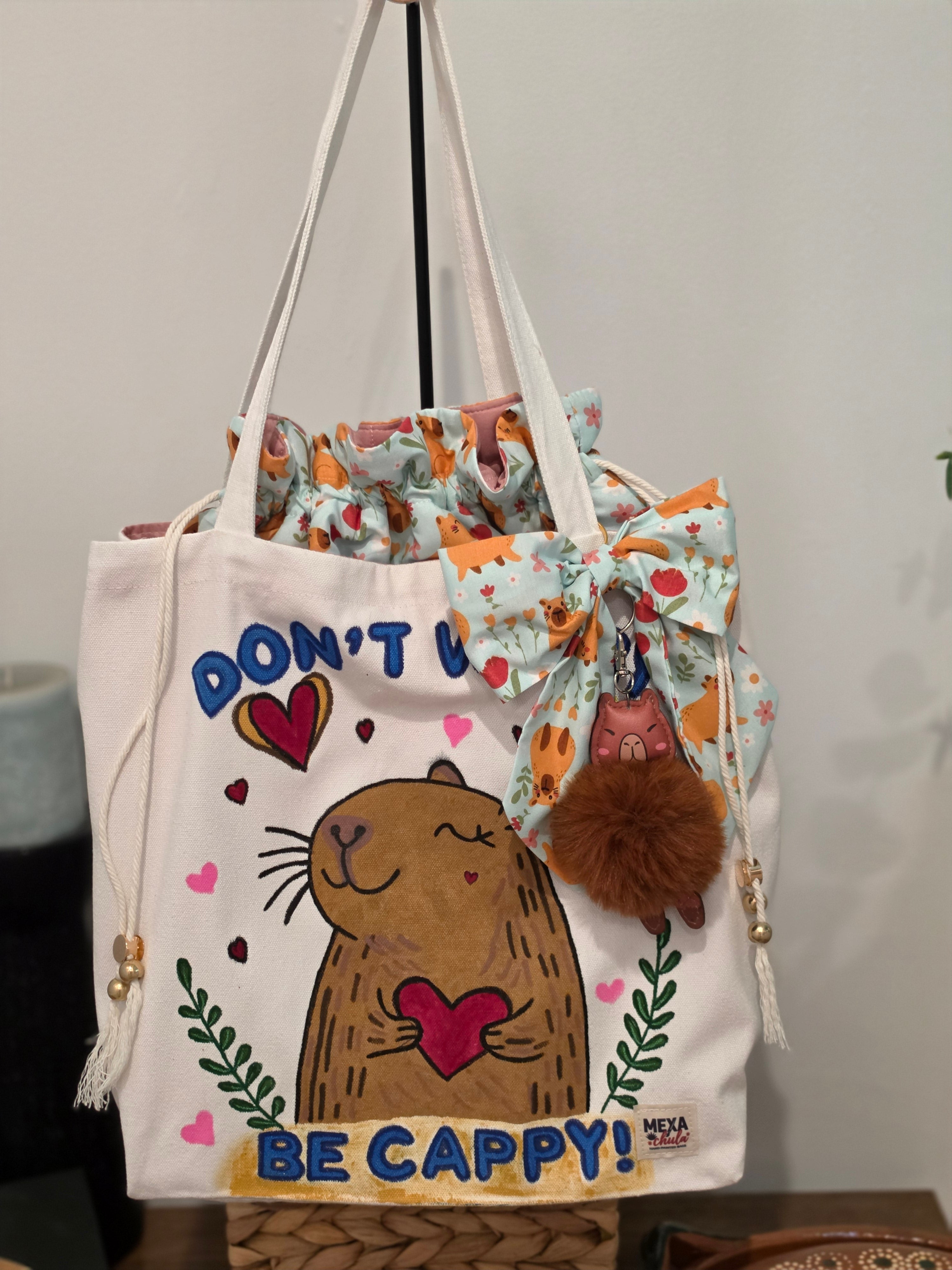 Tote Bag de Manta "Don't Worry, Be Cappy!" - Diseño Premium de 3 Compartimientos