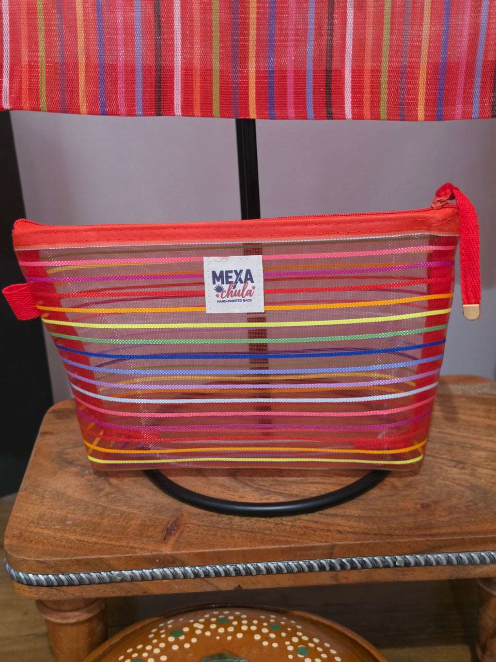 Bolso de Mercado Mediano "Antojos Mexicanos" con Dijes de Cochinito y Paleta Payaso Artesanal