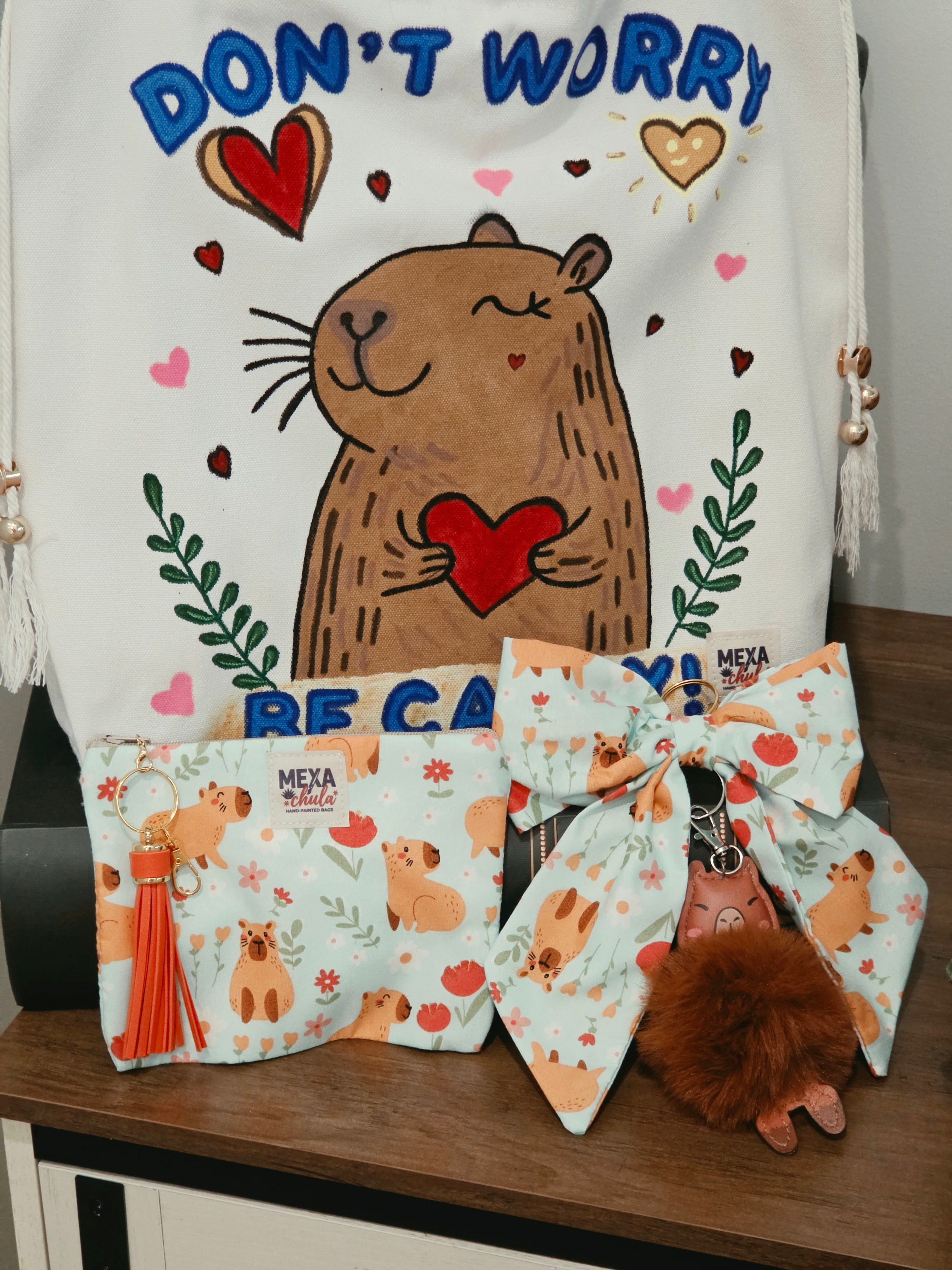 Tote Bag de Manta "Don't Worry, Be Cappy!" - Diseño Premium de 3 Compartimientos
