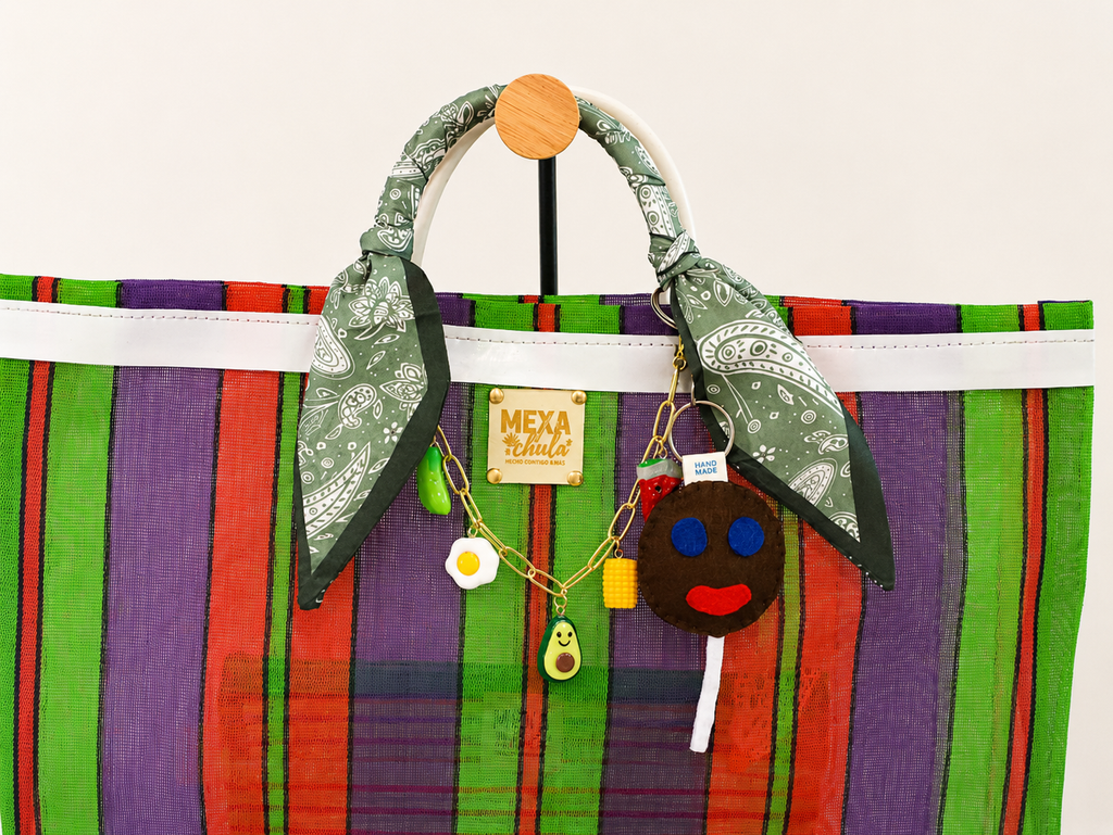 Set Bolso de Malla Tradicional y Cosmetiquera a Juego - Colección Artesanal Mexicana