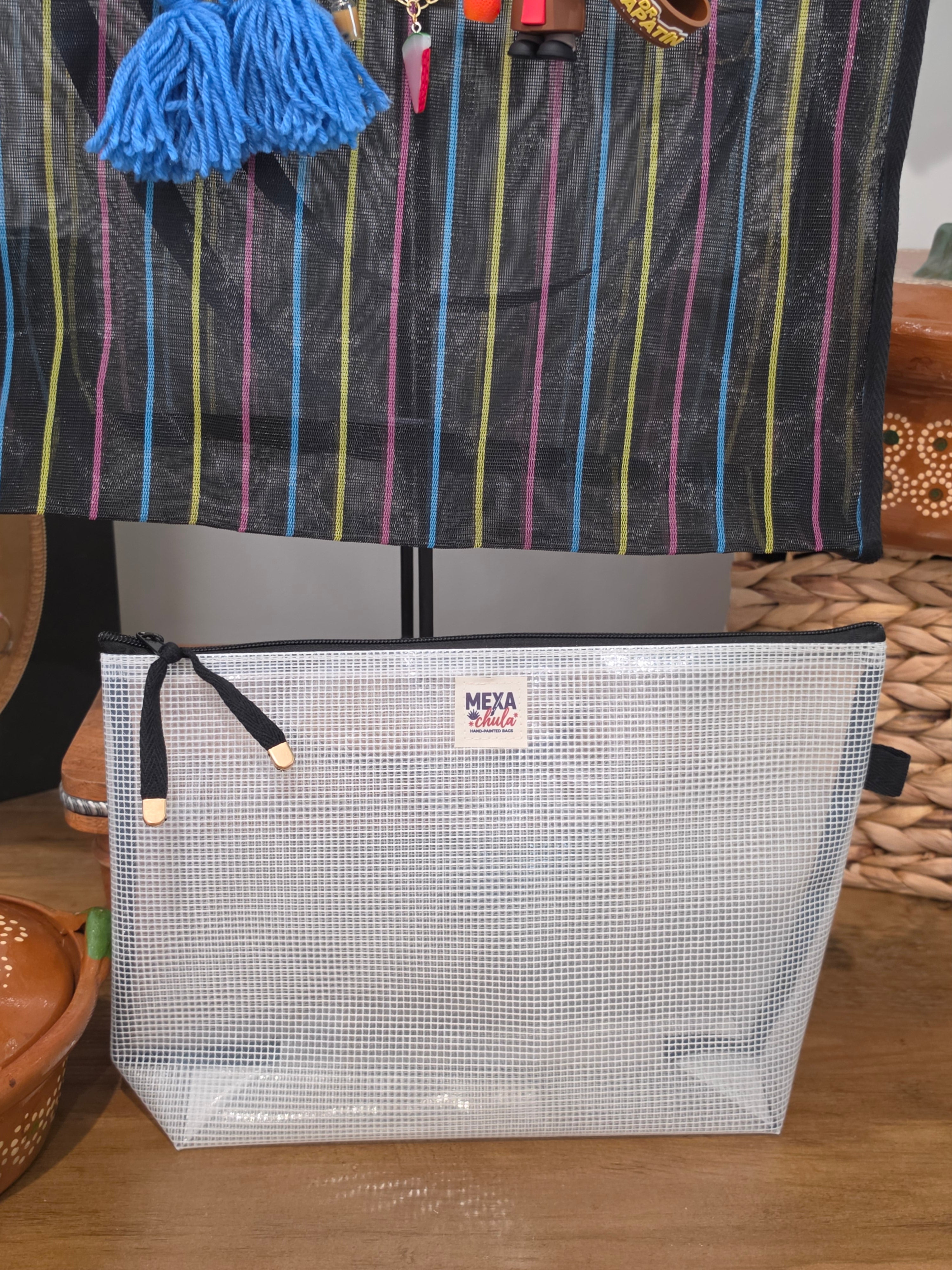 Bolso de Mercado Grande "Piñata y Dr. Simi" con Paliacate Azul