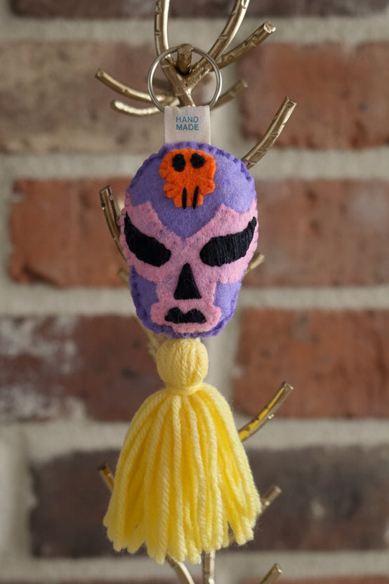 Llavero Artesanal de Fieltro "Máscara de Lucha Libre"