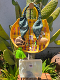 Bolso "Chula Circular"– Edición Amarillo Cuadros con Charms de Panadería