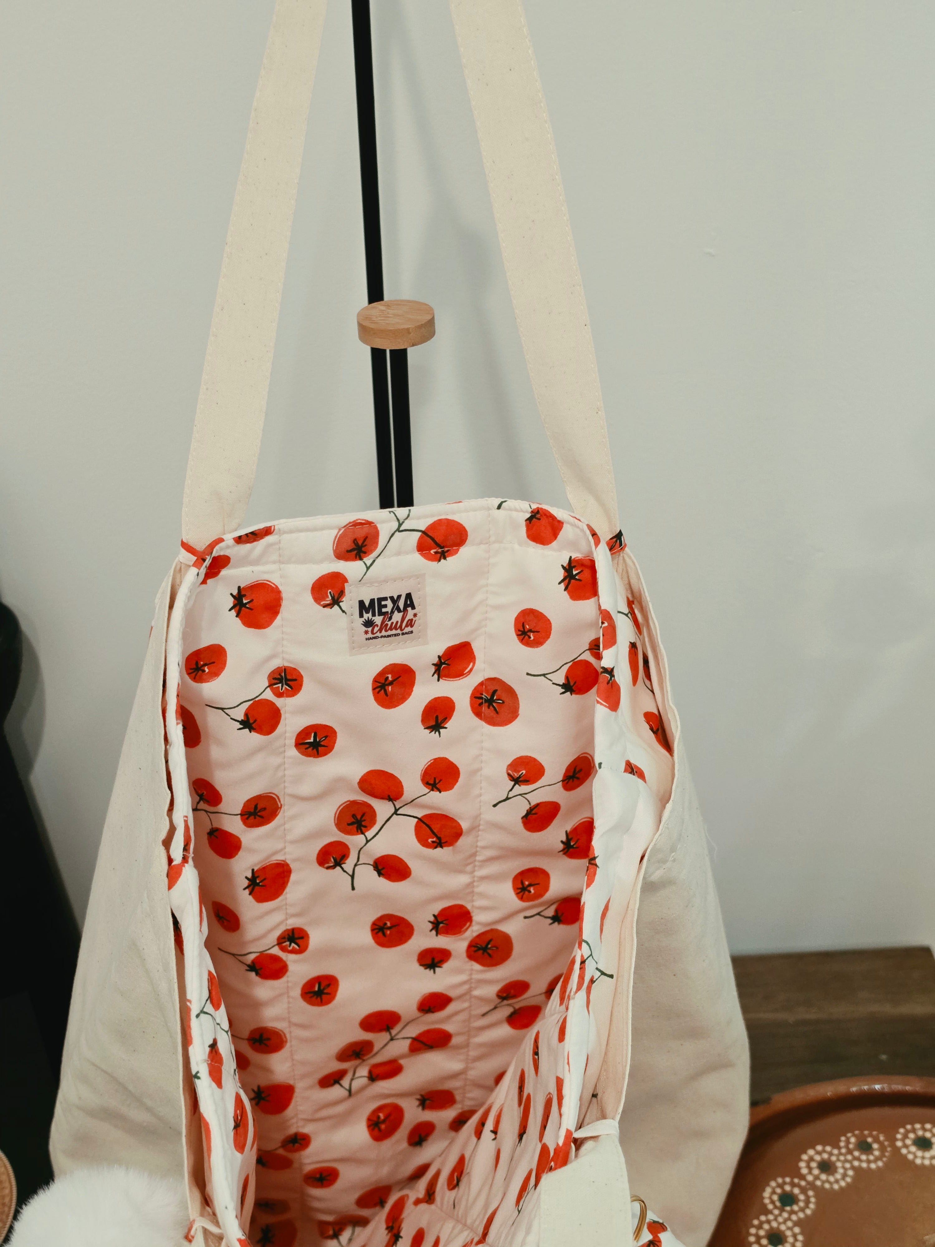Tote Bag de Mercado "Cositas de Señora" (Manta/Lino) - Set Premium 2 en 1 Desmontable