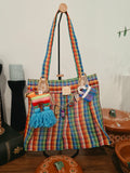 Tote Bag Premium de Mercado "Fiesta Mexicana" - Multicolor con Dijes y Dijes de Colección