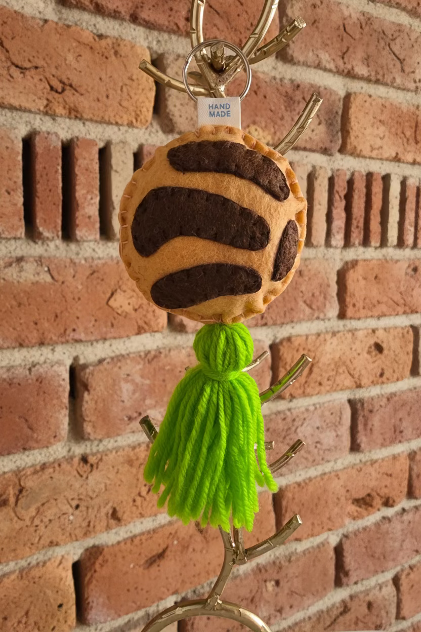 Llavero Artesanal de Fieltro "Concha Pan Dulce" (Varios Colores)