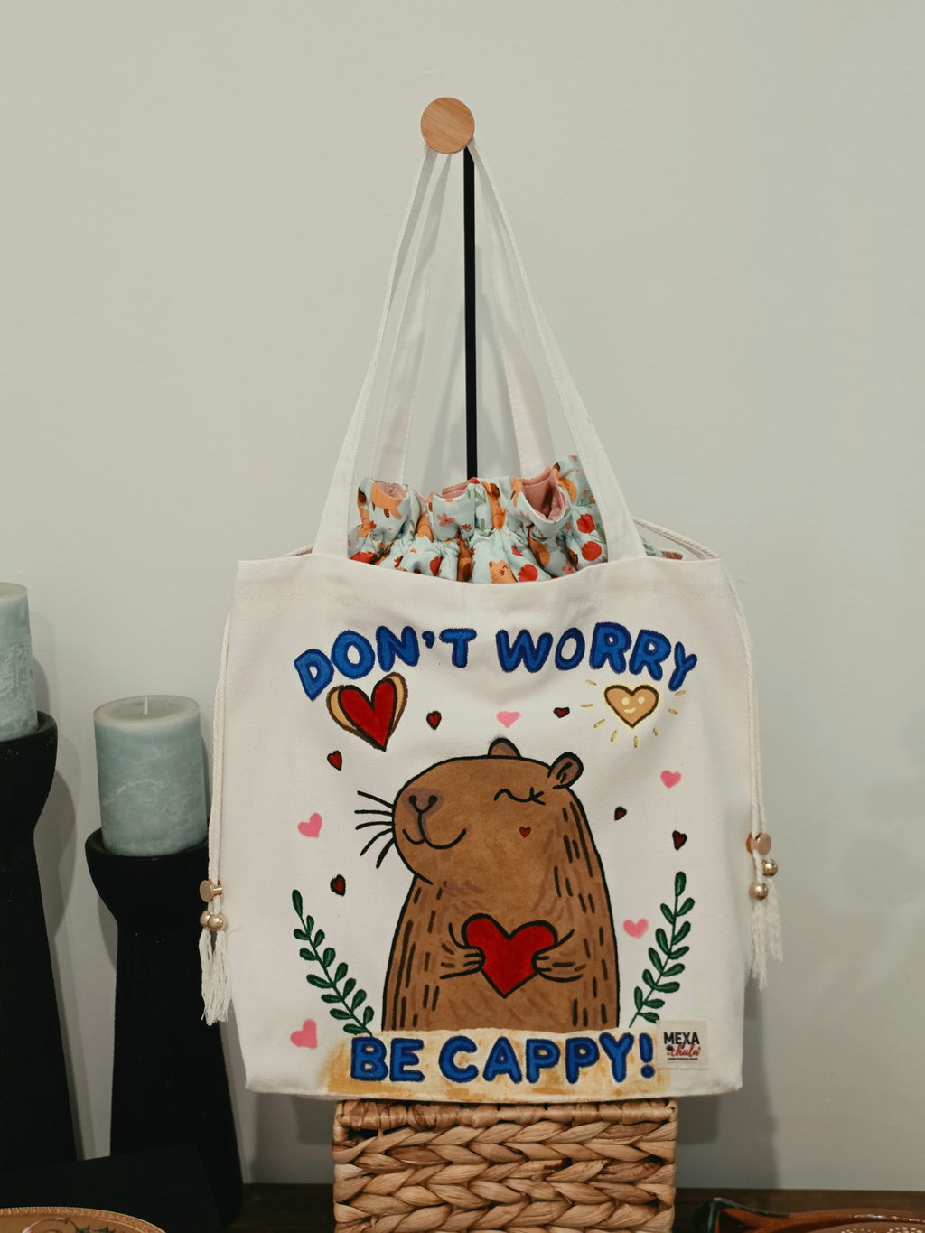 Tote Bag de Manta "Don't Worry, Be Cappy!" - Diseño Premium de 3 Compartimientos