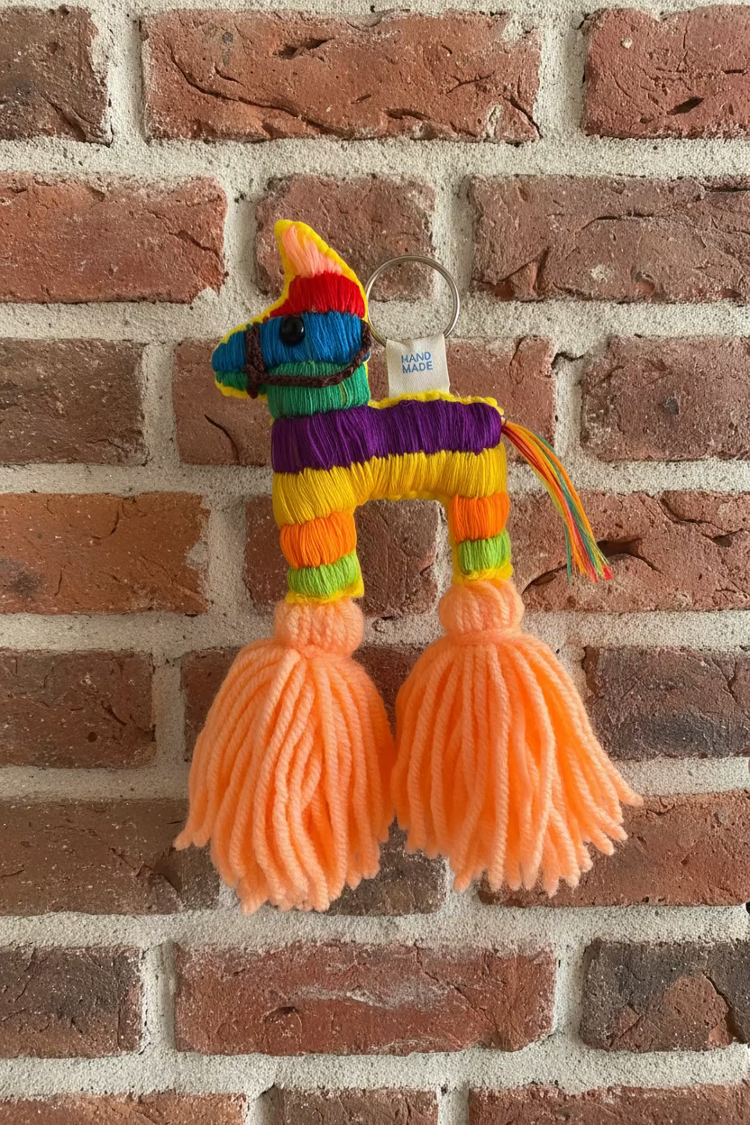 Llavero Artesanal de Fieltro "Mini Piñata de Caballito"