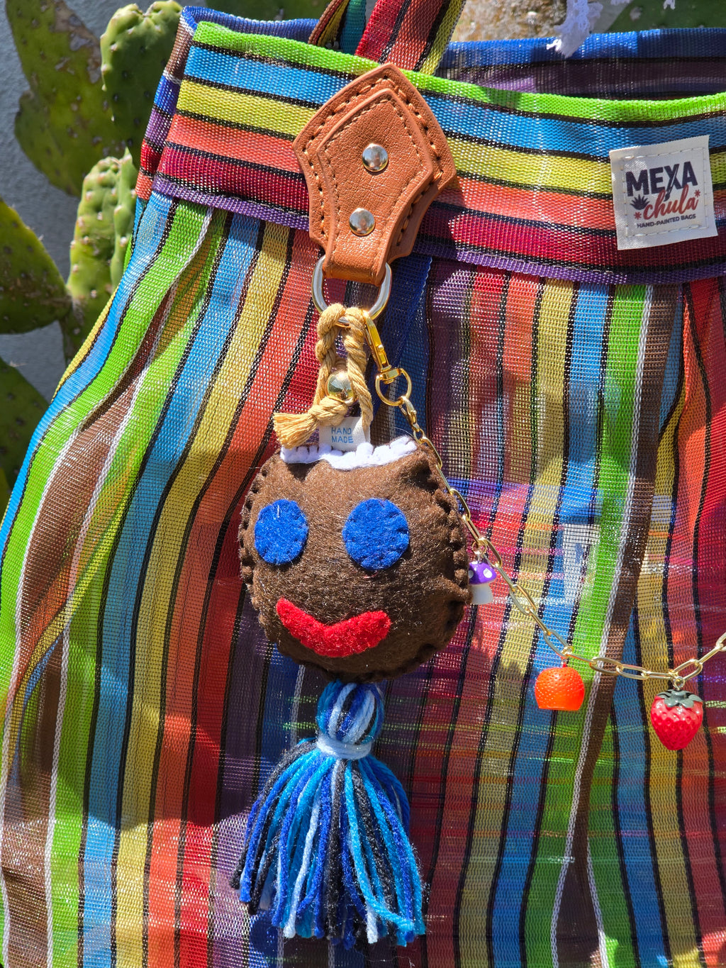 Bolso de Mercado Plisado MEXA Chula – Rayas de Colores & Fiesta Mexicana